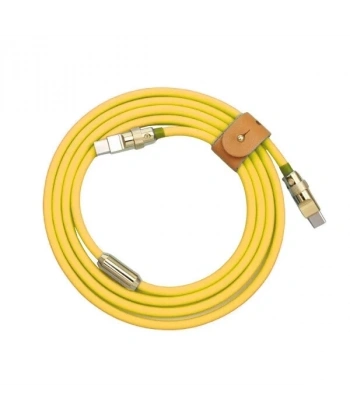 100W Sarı Type-C Silikon Hızlı Şarj Kablosu - 1 Metre