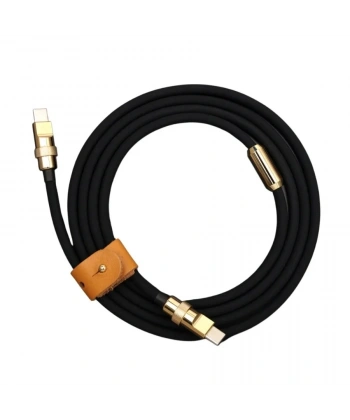 100W Siyah Type-C Silikon Hızlı Şarj Kablosu - 2 Metre