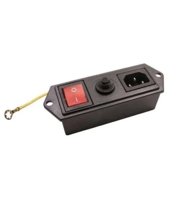 10A Akım Korumalı Kulaklı Erkek Power Soketi - Işıklı Anahtarlı