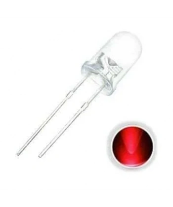 10mm Şeffaf Kırmızı Led - 10 Adet