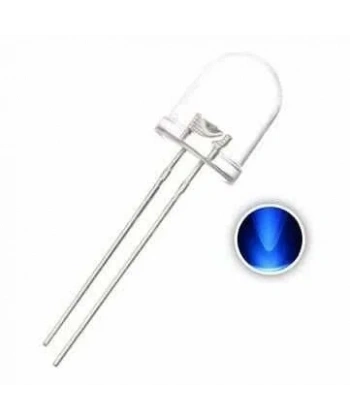 10mm Şeffaf Mavi Led - 10 Adet