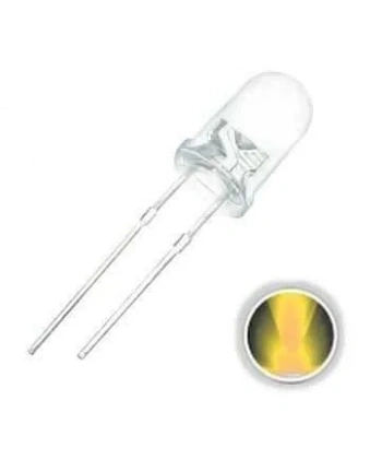 10mm Şeffaf Sarı Led - 10 Adet