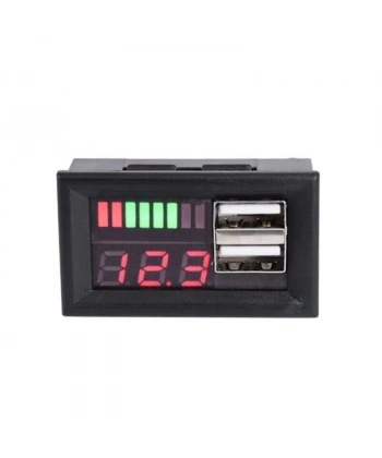 12V Akü Kapasite Göstergesi - 5V 2A USB Çıkışlı