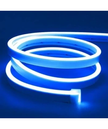 12V Esnek Neon Şerit Led 5 Metre - Mavi