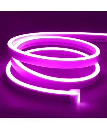 12V Esnek Neon Şerit Led 5 Metre - Pembe