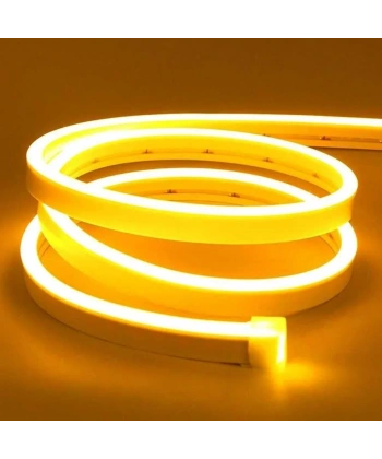 12V Esnek Neon Şerit Led 5 Metre - Sarı