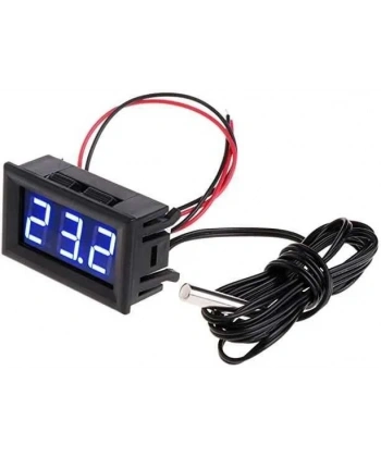 12V Termometre Su Geçirmez Sıcaklık Sensörü - Mavi