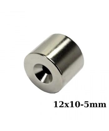 12X10-5mm Havşa Delikli Neodyum Güçlü Mıknatıs - Neodim Magnet