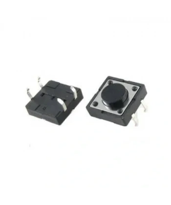 12x12x5mm 4 Pinli Siyah Push Buton - Tact Switch