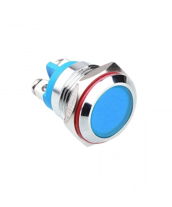 16L-P1 16mm 12-24V Metal Sinyal Lambası - Mavi