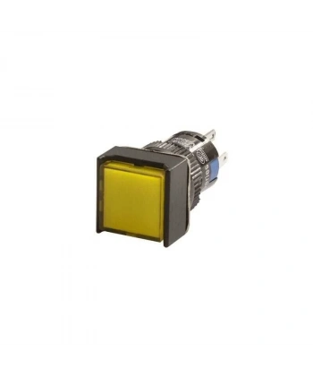 16mm 24V Sarı Anahtarlı Kare Buton CD-AF-11DZ/24V/Y