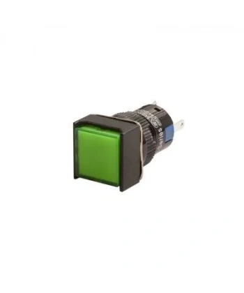 16mm 24V Yeşil Anahtarlı Kare Buton CD-AF-11DZ/24V/G