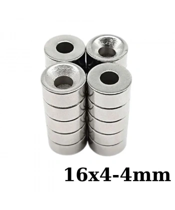 16X4-4mm Havşa Delikli Neodyum Güçlü Mıknatıs - Neodim Magnet