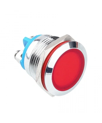 19L-P1 19mm 12-24V Metal Sinyal Lambası - Kırmızı