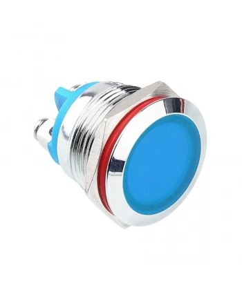 19L-P1 19mm 12-24V Metal Sinyal Lambası - Mavi