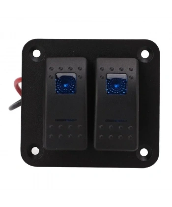 2li ON-OFF Mavi Işıklı Anahtar Switch Panel 12V-24V