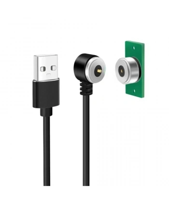 2-Pin 10mm 90C Kablolu PCBli Pogo Pin Manyetik Konnektör Takımı - USB Soketli