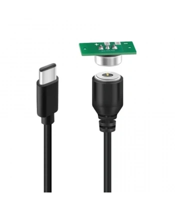 2-Pin 10mm Kablolu PCBli Pogo Pin Manyetik Konnektör Takımı - Type-C Soketli