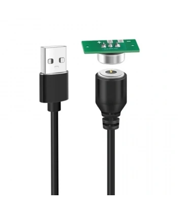 2-Pin 10mm Kablolu PCBli Pogo Pin Manyetik Konnektör Takımı - USB Soketli