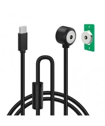 2-Pin 15mm 90C Kablolu PCBli Pogo Pin Manyetik Konnektör Takımı - Type-C Soketli