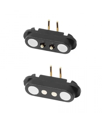 2-Pin 2.54mm 90C Pogo Pin Manyetik Konnektör Takımı