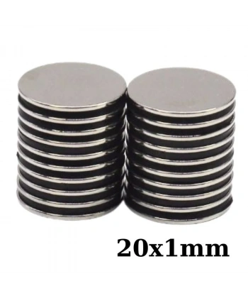 20x1mm Neodyum Güçlü Mıknatıs - Neodim Magnet