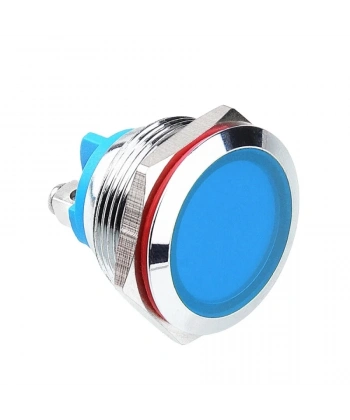 22L-P1 22mm 12-24V Metal Sinyal Lambası - Mavi
