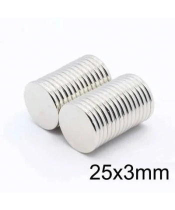 25X3mm Neodyum Güçlü Mıknatıs - Neodim Magnet