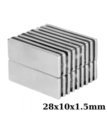 28x10x1.5mm Neodyum Güçlü Mıknatıs - Neodim Magnet