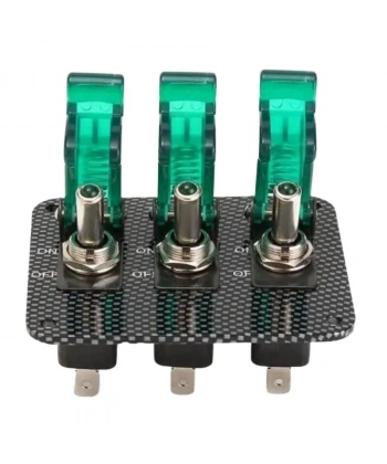 3lü ON-OFF Toggle Switch Panel - Yeşil