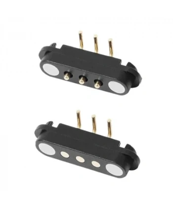 3-Pin 2.54mm 90C Pogo Pin Manyetik Konnektör Takımı