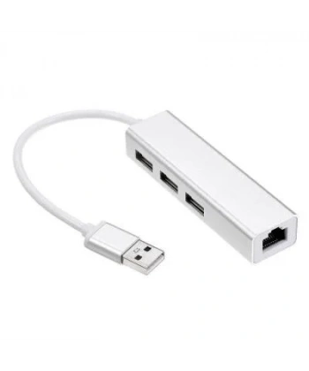 3 Port USB 2.0 Çoklayıcı + 100 Mpbs Ethernet USB Çevirici RJ45