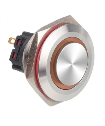 30B-G1-E 30mm Çıkık Yaylı Işıklı Metal Buton - Sarı
