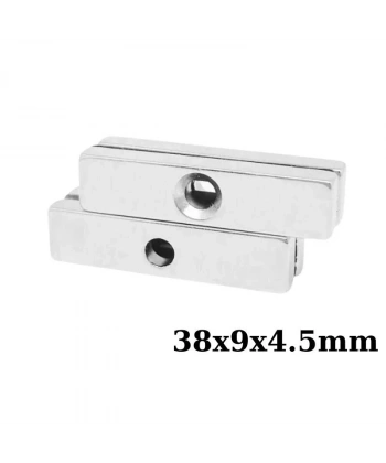 38x9x4.5-5mm Havşa Delikli Neodyum Güçlü Mıknatıs - Neodim Magnet