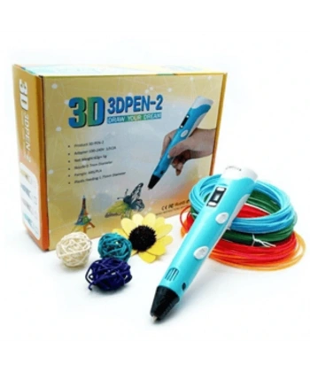 3D Kalem 3D Pen Baskı Kalemi Yazıcı Printer 3 Renk Filament Adaptör Hediye
