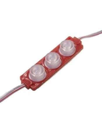 3W Mercekli Modül 3lü Led - Kırmızı 12V