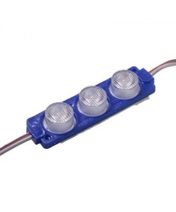 3W Mercekli Modül 3lü Led - Mavi 12V