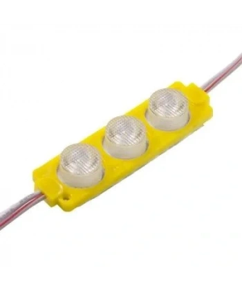 3W Mercekli Modül 3lü Led - Sarı 12V