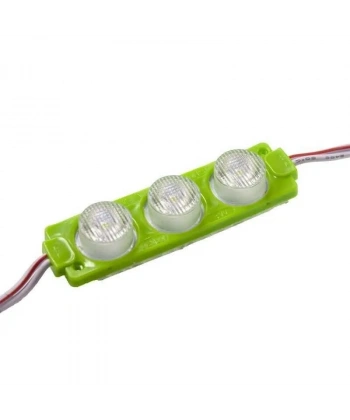 3W Mercekli Modül 3lü Led - Yeşil 12V
