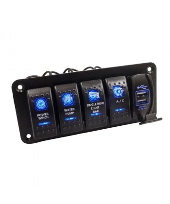 4lü ON-OFF Işıklı Anahtar Switch Panel 2x 5V 3.1A USB
