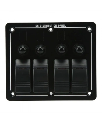 4lü ON-OFF Kırmızı Işıklı Anahtar Switch Panel - Aşırı Akım Korumalı