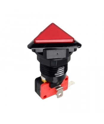 40mm 12V Üçgen Işıklı Oyun Makinesi Butonu - Kırmızı