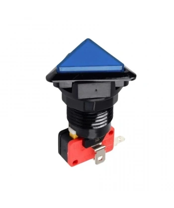 40mm 12V Üçgen Işıklı Oyun Makinesi Butonu - Mavi