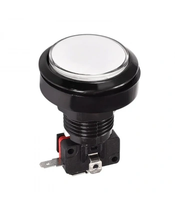 46mm 12V Düz Işıklı Oyun Makinesi Butonu - Beyaz