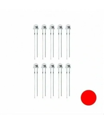 4.8mm Kırmızı Mantar Led Paketi - 10 Adet