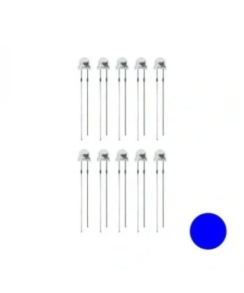 4.8mm Mavi Mantar Led Paketi - 10 Adet