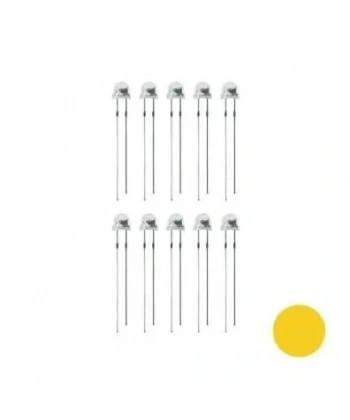 4.8mm Sarı Mantar Led Paketi - 10 Adet
