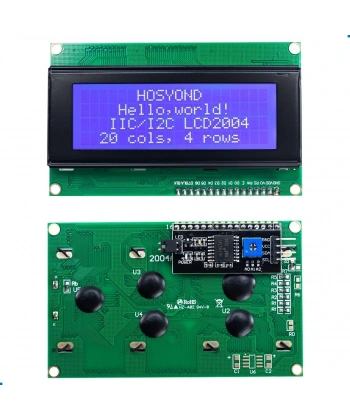 4x20 Mavi LCD Ekran I2C Bağlantılı 20x4 Display Blue