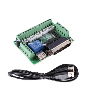 5 Eksenli Cnc Kontrol Kartı Mach3 Step Motor Sürücü + Usb Kablo