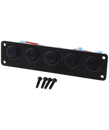 5li ON-OFF Mavi Nokta Işıklı Anahtar Switch Panel 12V-24V